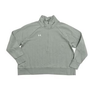 Under Armour Gray Pullover Sweater 1X Plus Cotton Soft Jacket Half Zip Sweater